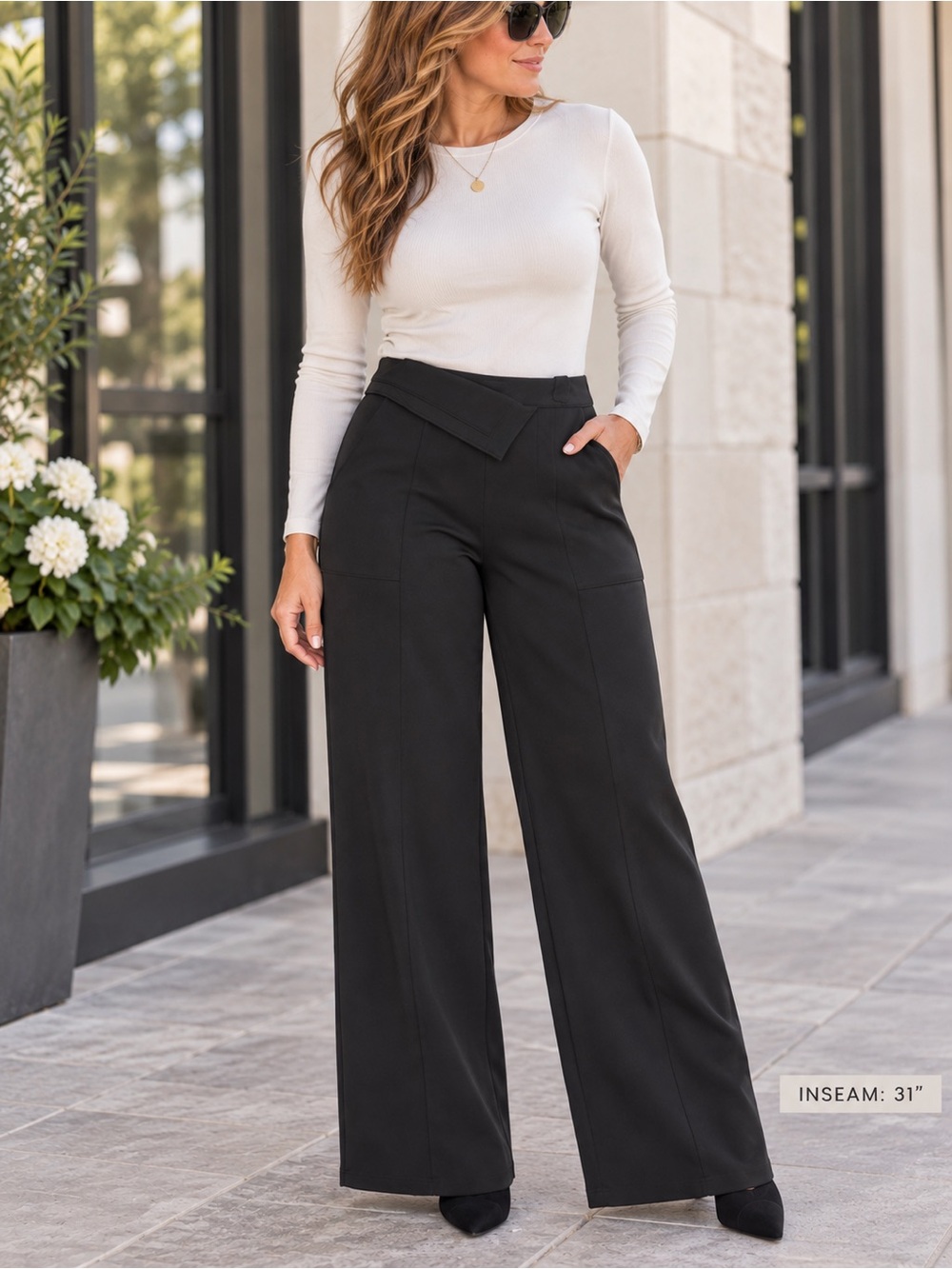 Zara Black Wide-Leg High Waist Trousers